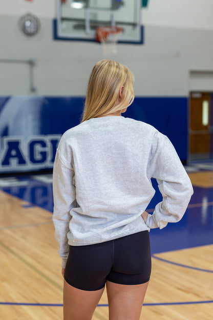 Underwood Ash Grey Crewneck Sweatshirt - Bright Blue (Jerzee)