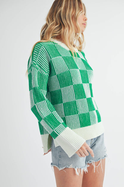 Checkered Green Sweater