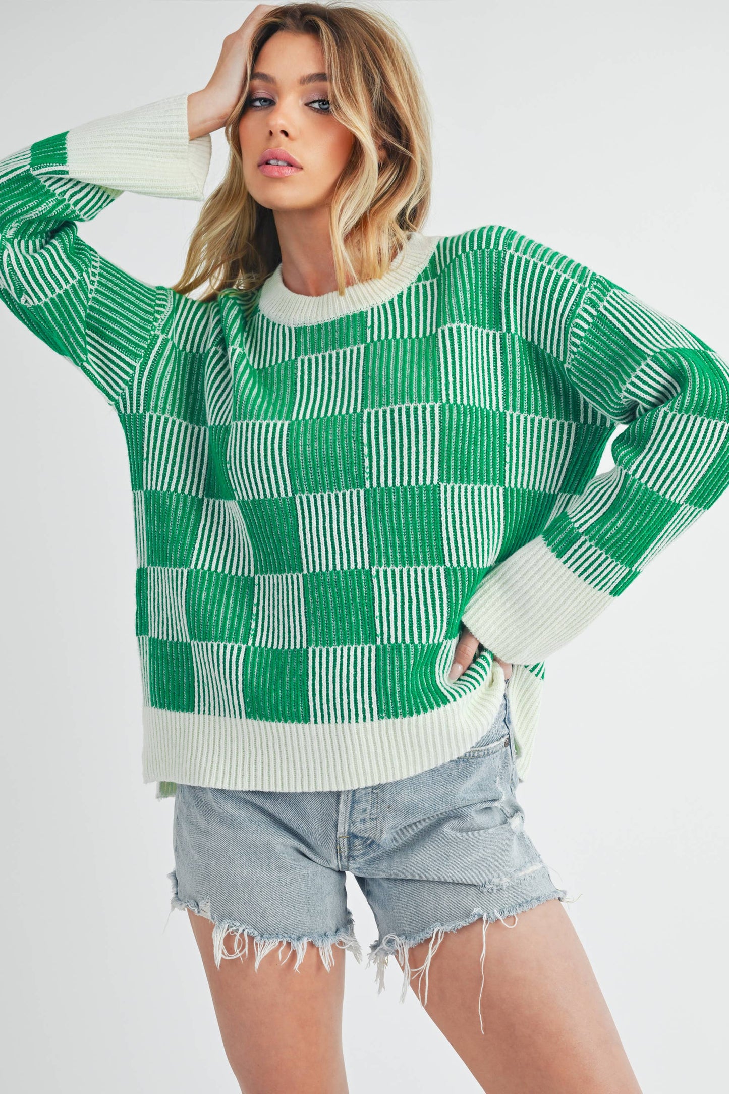 Checkered Green Sweater