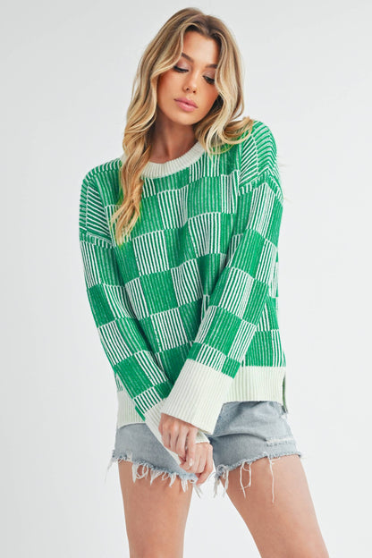 Checkered Green Sweater