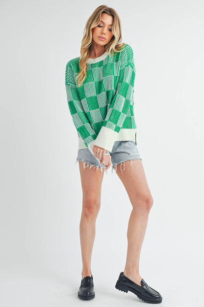 Checkered Green Sweater