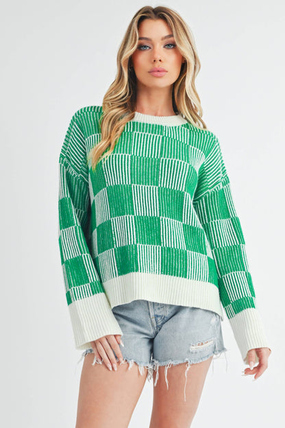 Checkered Green Sweater