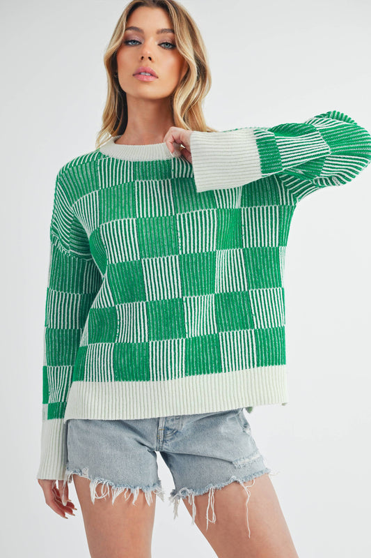 Checkered Green Sweater