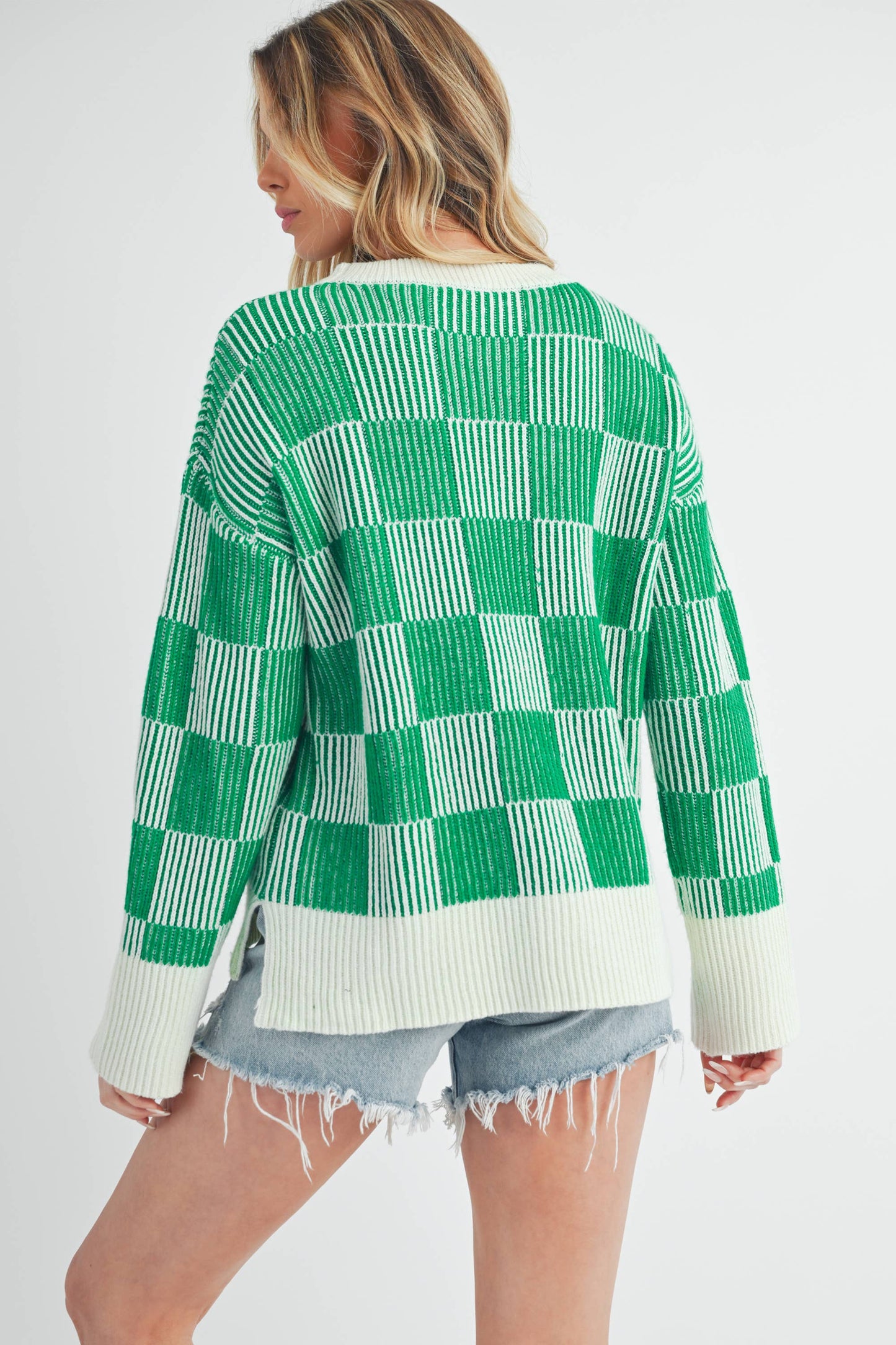 Checkered Green Sweater