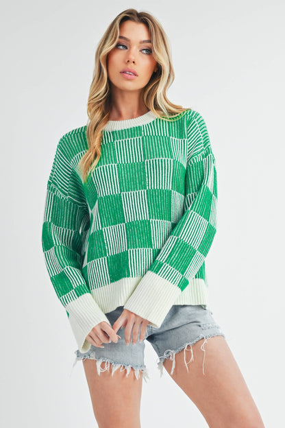 Checkered Green Sweater