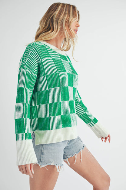 Checkered Green Sweater